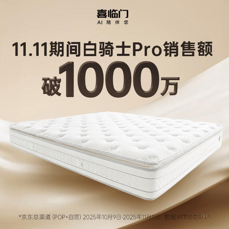 ST喜临门获得外观设计专利授权：“床垫（净眠-粗呢2）”